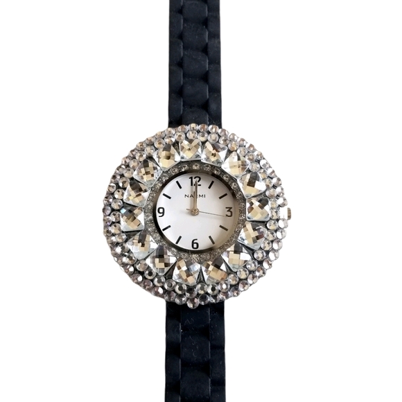 Narmi Crystal Rhinestone Silicone Band Watch - Picture 6 of 12